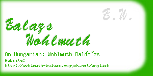 balazs wohlmuth business card